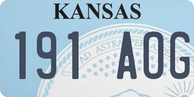 KS license plate 191AOG