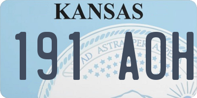 KS license plate 191AOH