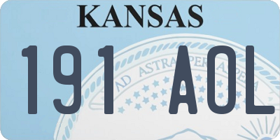 KS license plate 191AOL