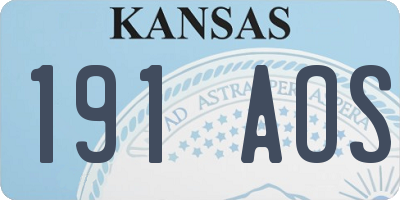 KS license plate 191AOS