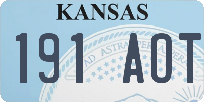 KS license plate 191AOT