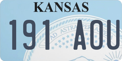 KS license plate 191AOU