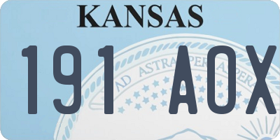KS license plate 191AOX