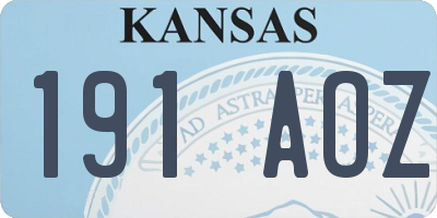 KS license plate 191AOZ