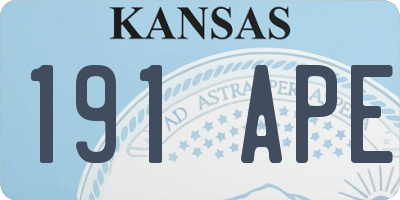 KS license plate 191APE