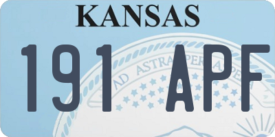 KS license plate 191APF