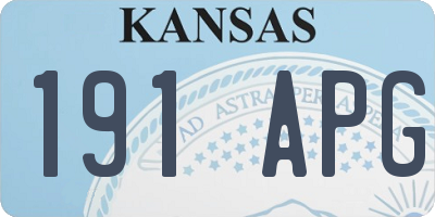 KS license plate 191APG