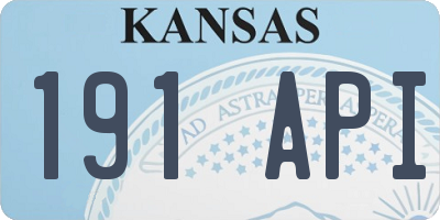 KS license plate 191API