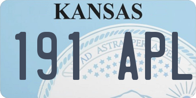 KS license plate 191APL