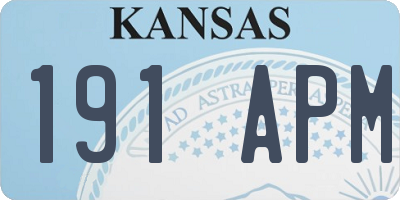 KS license plate 191APM