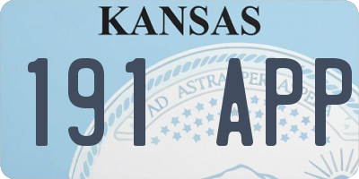 KS license plate 191APP