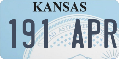 KS license plate 191APR