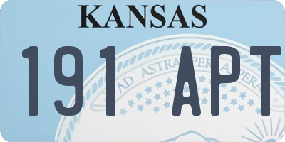 KS license plate 191APT