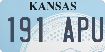 KS license plate 191APU