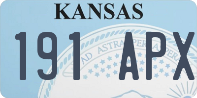 KS license plate 191APX