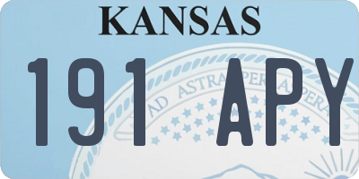 KS license plate 191APY