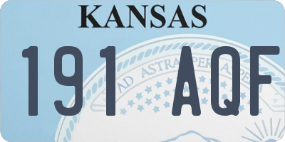 KS license plate 191AQF