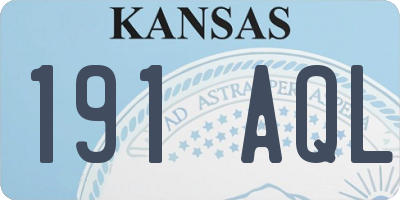 KS license plate 191AQL