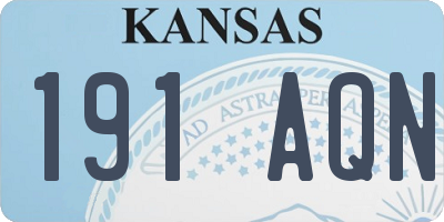 KS license plate 191AQN