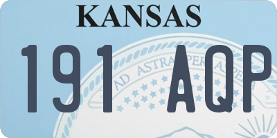KS license plate 191AQP