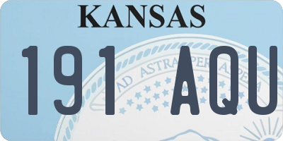 KS license plate 191AQU