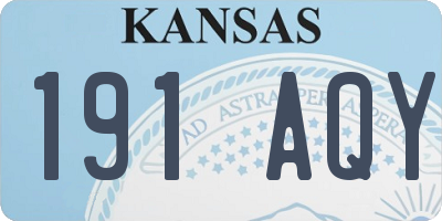 KS license plate 191AQY