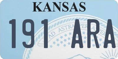 KS license plate 191ARA