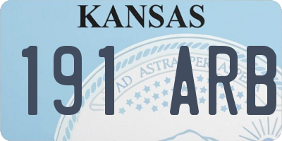 KS license plate 191ARB