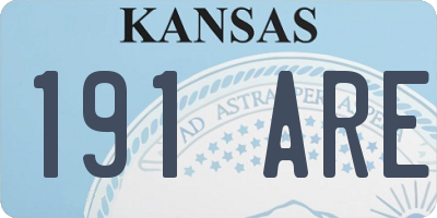 KS license plate 191ARE