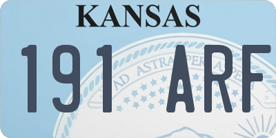 KS license plate 191ARF