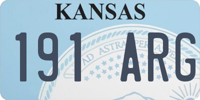 KS license plate 191ARG