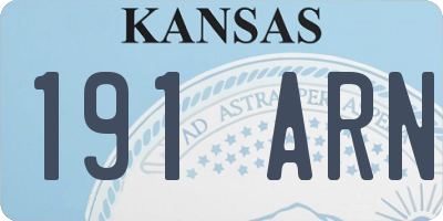 KS license plate 191ARN