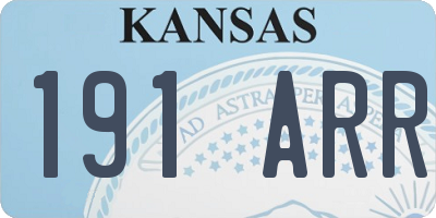 KS license plate 191ARR