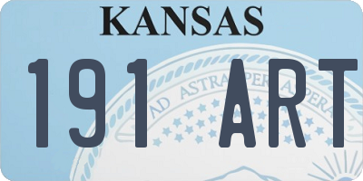 KS license plate 191ART