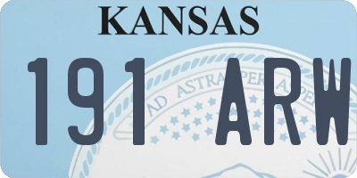 KS license plate 191ARW