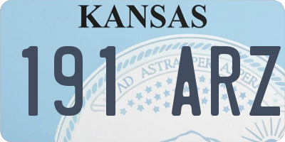 KS license plate 191ARZ