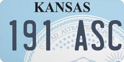 KS license plate 191ASC
