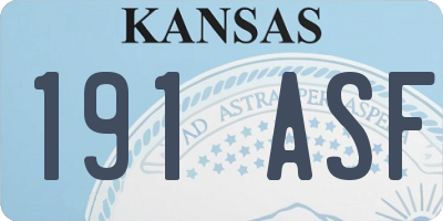 KS license plate 191ASF