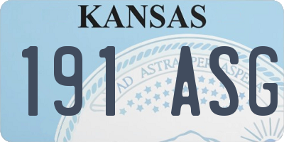 KS license plate 191ASG