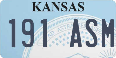 KS license plate 191ASM