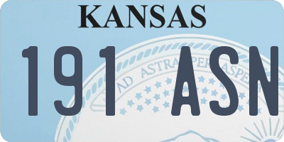 KS license plate 191ASN