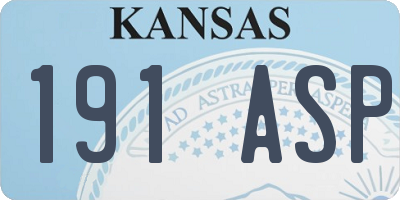 KS license plate 191ASP