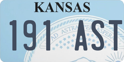 KS license plate 191AST