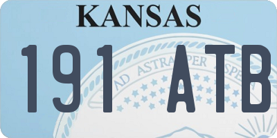 KS license plate 191ATB