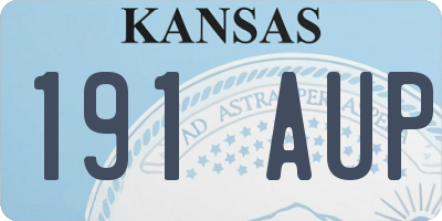 KS license plate 191AUP