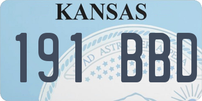 KS license plate 191BBD