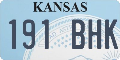 KS license plate 191BHK
