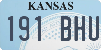 KS license plate 191BHU
