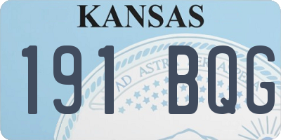 KS license plate 191BQG