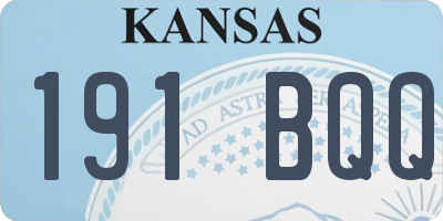 KS license plate 191BQQ